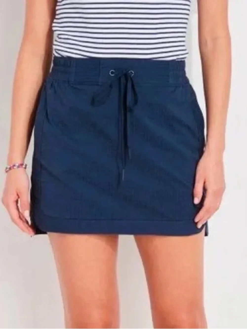 Vineyard Vines Active Skirt Drawstring Blue Textured Mini Size Small Vacation